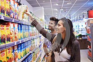 Couple shopping in a supermarket