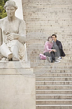 Couple Sightseeing On Steps