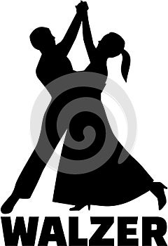 Couple silhouette dancing Waltz german photo