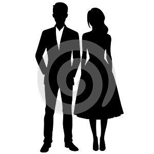 A couple of silhouette vector illustration