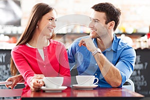 Couple at cafe photo