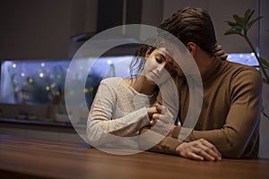 Couple sitting and romancing in the bar