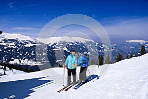 Couple at ski resort