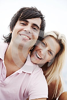 Couple smiling at camera