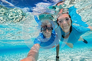 Couple snorkeling