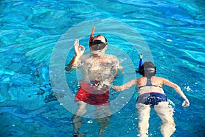 Couple snorkeling