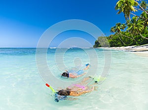 Couple Snorkeling Swimming Summer Vacation Concept