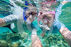 Couple snorkelling