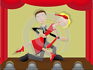 Couple on stage dancing