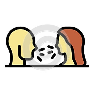 Couple swear icon color outline vector
