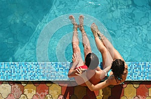 Couple in swimming pool