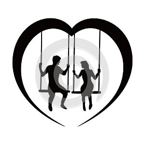 couple swing silhouette design