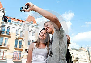 Couple take a picture together
