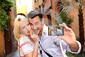 Couple taking picture in Rome