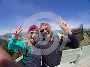 Couple taking self portrait