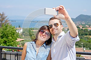 Couple taking selfie during vacations