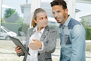 couple talking about interior design