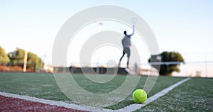 Couple of tennis players spend time together on court playing tennis