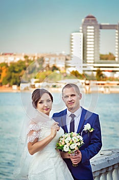 Couple on their wedding day