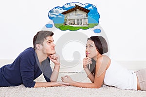 Couple thinking of dream house