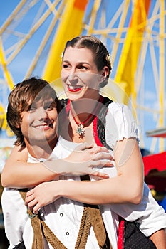 Couple in Tracht on Dult or Oktoberfest photo