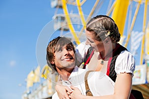 Couple in Tracht on Dult or Oktoberfest photo