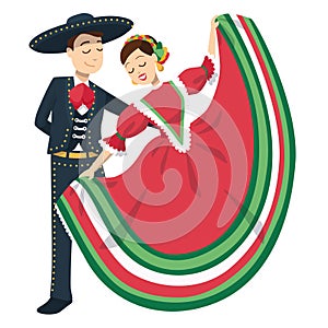 Couple of traditional mexican dancers