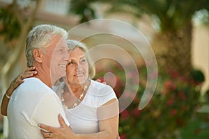 Couple at tropic hotel