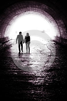 Couple on tunnel