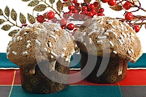 Couple typical Christmas cake from Milan (Italy)