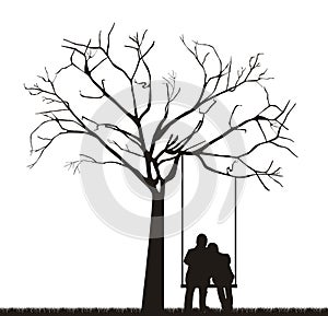Couple under tree
