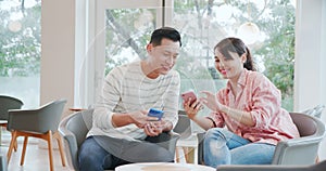 Couple use phone order meal