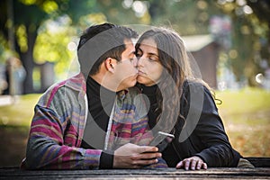 Couple using mobile smartphones. Emotional isolation and technology depression