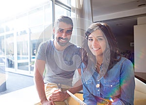 Couple using tablet