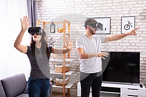 Couple Using Virtual Reality Device