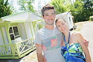 couple vacationer in campgrounds photo