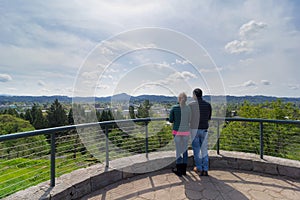 Couple at Viewing Deck on Skinner Butte Park