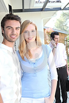 Couple viewing a potential home