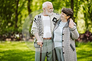 Couple during a walk in the park