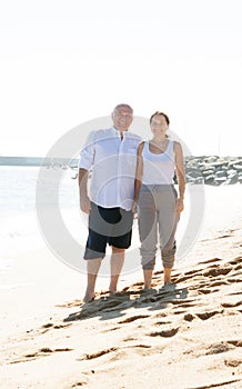 Couple walking along the sea