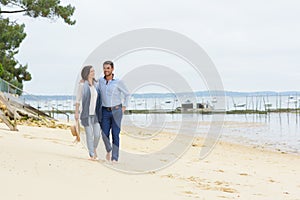 couple walking at beach