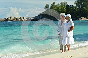 Couple walking on beach