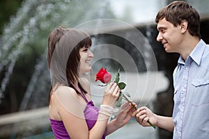 Couple walking in the park