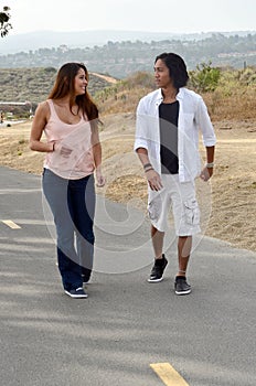 Couple Walking and Talking