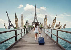 Couple Walking Towards Eiffel Tower