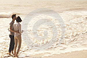 Couple watching the beauty of the surrounding nature