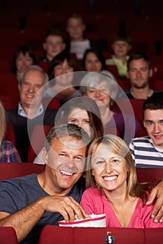 Couple Watching Film In Cinema