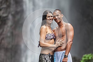 Couple at waterfall