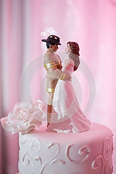 Couple on a wedding cake