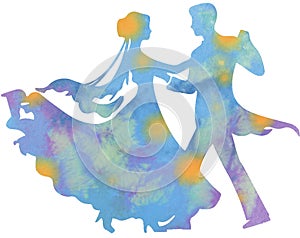 Couple wedding digital watercolor hand painted